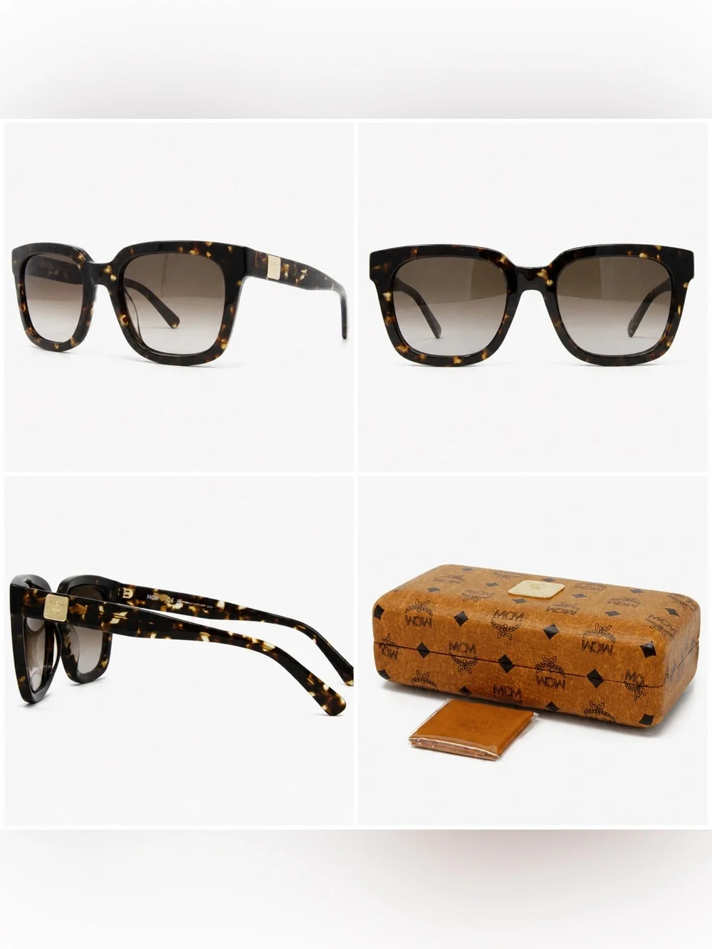 MCM MCM610S 215 Tortoise Oversized Square Gradient Sunglasses 54-21-140 w/ Case